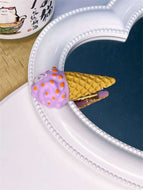 3D Ice Cream Cabochons with Sprinkles Hairpin