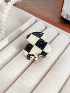 Small Checkerboard Hair Clip