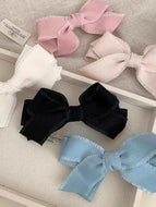 Solid Color Bow Spring Clip Hair Accessory