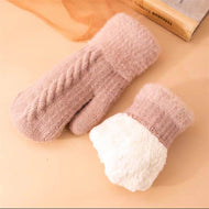 Fashion Twist Knit Warm Thickening Ladies Mittens