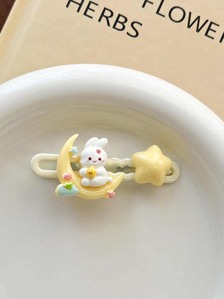 Cartoon Moon Rabbit Hairpin Children's Bangs Hairpin