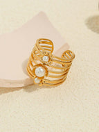 Ladies Silver Pearl Ring Jewelry