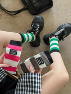 Colorblock Striped Autumn and Winter Women's Socks