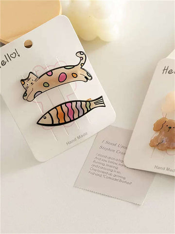 Fun Cat Little Fish Hair Clip