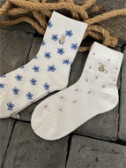 Bunny and Little Floral Socks Retro High Socks