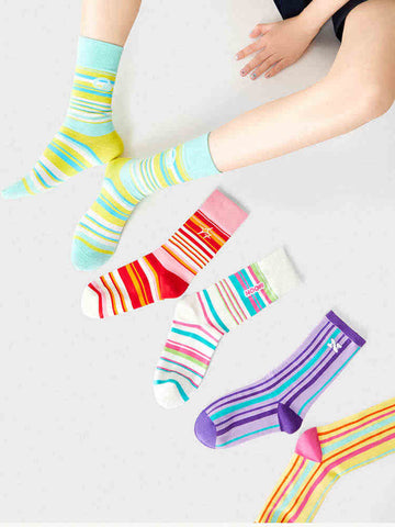 Colorful Striped Mid-calf Socks