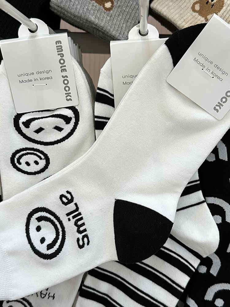 Striped Smiley Face Women's Socks