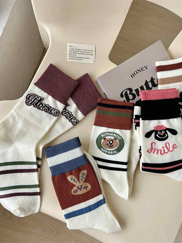 Striped Color Matching Women's Socks