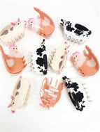 Pig and Cow Small Animal Hair Clips