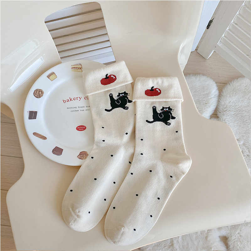 Cuffed Cartoon Animal Socks