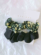 2-pack Small Floral Rubber Band Hair Ties