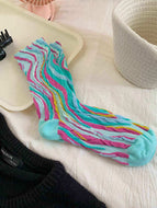 Women's Contrasting Embossed Socks