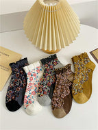 Retro Floral Casual Socks for Women