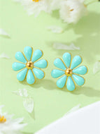 Daisy Titanium Steel Earrings Colorful Jewelry