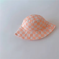 Checkerboard Smiley Baby Sun Hat