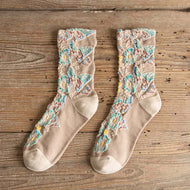 Butterfly and Flower Ethnic Style Socks