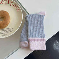 Colorblock Striped Chunky Knit Socks