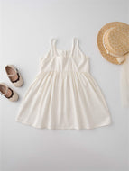 Infant Suspender Dress Open Button Sundress