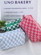 Ladies Checkered Cosmetic Bag