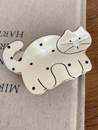 Cartoon Polka Dot Cute Cat Hairpin