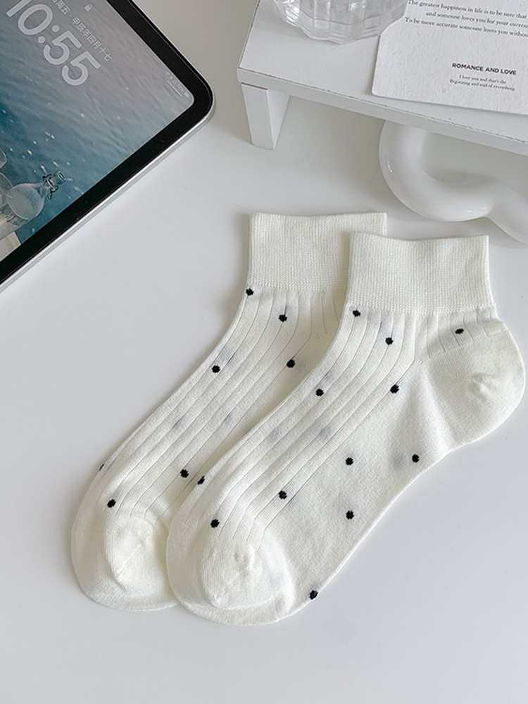 Black and White Polka Dot Women's Socks