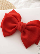 Solid Color Bow Spring Clip Hairpin