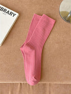 Solid Mid-tube Socks for Girls