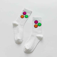 Candy Color Versatile Smiling Face Women's Socks