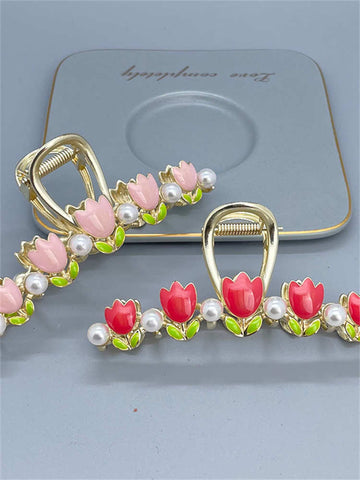 Tulip Metal Large Pearl Hairpin Gift