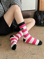 Colorblock Striped Autumn and Winter Women's Socks