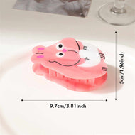 Pink Cute Mouse Patchwork Hairpin