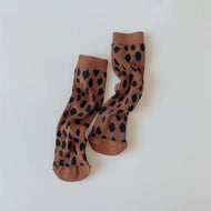 Leopard Print Smiley Socks for Children Baby High Socks