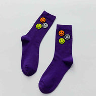 Candy Color Versatile Smiling Face Women's Socks