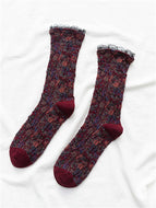 Lace Lace Small Floral Mid-tube Socks