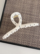 Polka Dot White Ladies Hairpin