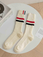 Black White and Grey Women's Mid-length Socks