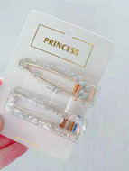 Gold Foil Transparent Hairpin Bangs Clip