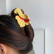 Giraffe Hairpin Carrying A School Bag