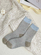 Autumn Winter Thick Thread Color Matching Socks