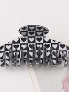 Black-White Color Block Hair Clip for Women