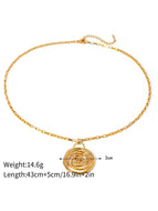 Spiral Circle Pendant Necklace Jewelry Set