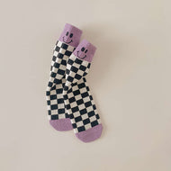 Checkerboard Smiley Kids Socks