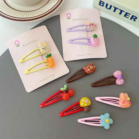 Teardrop-Shaped Strawberry Bear Hair Clip