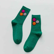 Candy Color Versatile Smiling Face Women's Socks