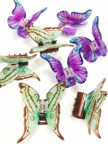 Green Purple Butterfly Creative Hairpin