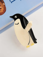 Penguin Black and White Acetate Hairpin