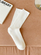 Solid Mid-tube Socks for Girls