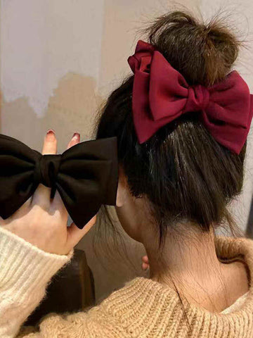 Bow Solid Color Hair Rope Rubber Band