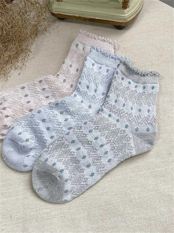 Colored Gauze Mid-calf Seamless Women's Socks