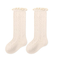 Solid Cotton Fungus Lace Socks for Baby